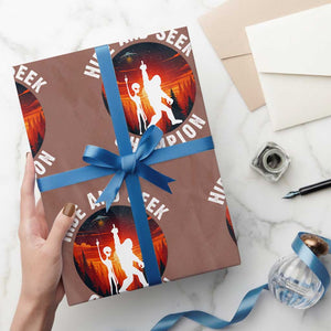 Hide And Seek Champion Wrapping Paper Roll Funny Bigfoot And Alien Lover Gift TS12 Mocha Print Your Wear