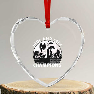 Hide And Seek Champions Heart Crystal Glass Ornament Funny Cryptid Cryptozoology TS14 Transparent Glass 3'' Heart Print Your Wear