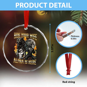 Hide Your Wife The Alpha is Here Crystal Glass Ornament Cringe Werewolf Alpha Meme Humor TS14 Print Your Wear