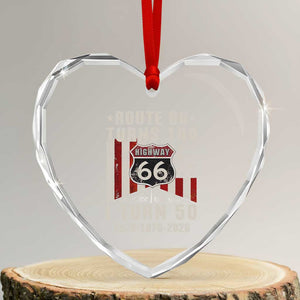 Highway 66 Turn 100 I Turn 50 Heart Crystal Glass Ornament Vintage 1976 Born American Road Sign Centennial 2026 TS14 Transparent Glass 3'' Heart Print Your Wear