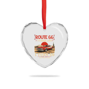 Highway 66 Turn 100 I Turn 50 Heart Crystal Glass Ornament Vintage 1976 Road Sign Classic Muscle Car Lover 50th Birthday Gift TS14 Print Your Wear