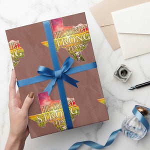Hill Country Strong Texas Wrapping Paper Roll Sunset Bluebonnet Resilience TS02 Mocha Print Your Wear