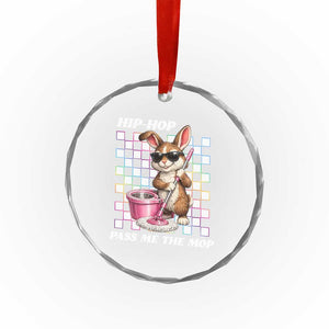Hip Hop Easter Bunny Cleaning Pun Crystal Glass Ornament Funny Rabbit with Mop TS02 Print Your Wear