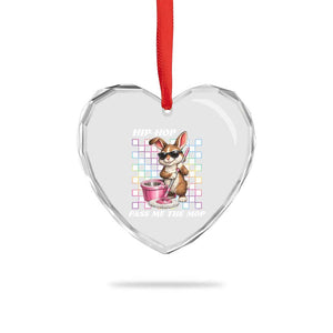 Hip Hop Easter Bunny Cleaning Pun Heart Crystal Glass Ornament Funny Rabbit with Mop TS02 Print Your Wear