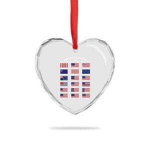 Historic Flags of The United States of America Heart Crystal Glass Ornament US History 4th of July TS11 Print Your Wear