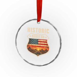 Historic Highway 66 Crystal Glass Ornament Vintage American Road Sign Americana Road Trip TS14 Print Your Wear