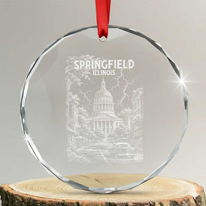 Historic Springfield Illinois Architecture Crystal Glass Ornament The Prairie State Souvenir Gift TS12 Transparent Glass 3'' Circle Print Your Wear