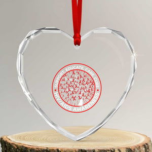 HIV AIDS Awareness Empowerment Gift Heart Crystal Glass Ornament Support Educate Care Cure TS12 Transparent Glass 3'' Heart Print Your Wear