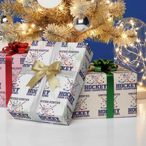 Hockey Champions 2026 Wrapping Paper Roll Patriotic Ice Hockey Fan TS14 Print Your Wear
