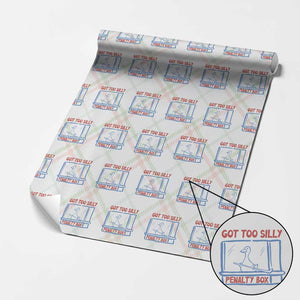 Hockey Got Too Silly Penalty Box Wrapping Paper Roll Silly Goose Meme TS14 Christmas Plaid Print Your Wear