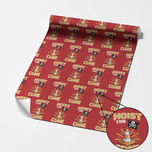 Hoist The Cone Jolly Roger Victory Wrapping Paper Roll Pirate Skull Baseball Sports Fan IYKYK Meme TS02 Red Print Your Wear