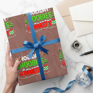 Holiday Hoobie Whatty Wrapping Paper Roll Funny Christmas Movie TS10 Mocha Print Your Wear