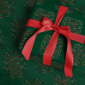 Holiday Lights And Human Rights Wrapping Paper Roll Christmas Activists Freedom Gift TS12 Green Print Your Wear