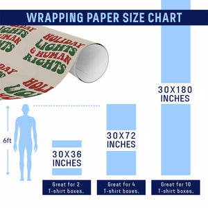 Holiday Lights And Human Rights Wrapping Paper Roll Supporter Gift For Civil Rights TS12 Print Your Wear