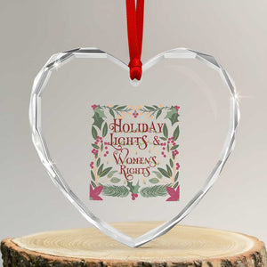 Holiday Lights Womens Rights Supporter Heart Crystal Glass Ornament Feminist Activist Christmas Gift TS12 Transparent Glass 3'' Heart Print Your Wear