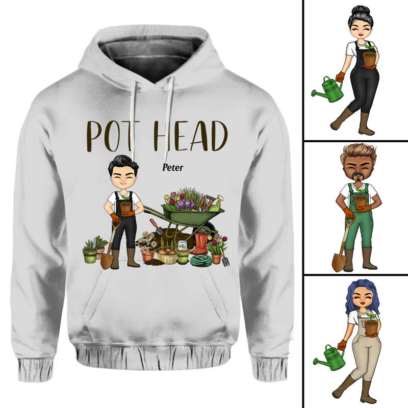 Personalized Gifts For Gardening Pot Head Hoodie Garden CTM Custom - Printyourwear
