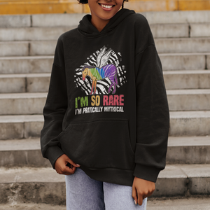 Rare Disease Day Shirts Hoodie Rare Disease I'm So Rare I'm Pratically Mythical Zebra Unicorn Zebra Ribbon TS02 Printyourwear