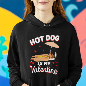 Valentine's Day Hoodie Funny Dachshund Hot-Dog Is My Valentine TS09 Printyourwear