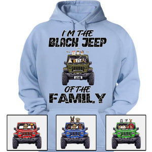 Custom Jeep Shirts, I'm The Black Jeep Of The Family Jeep Dog Jeep Cat Apparel CTM00 Custom - Printyourwear