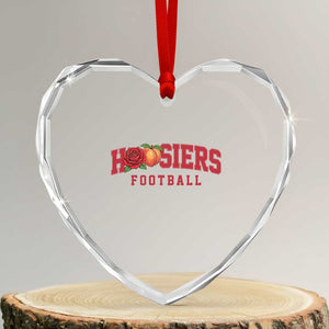 Hoosier State Pride Indiana Rose and Peach Heart Crystal Glass Ornament Game Day Sports Pride TS02 Transparent Glass 3'' Heart Print Your Wear