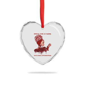 Hope For A Cure HIV Awareness Heart Crystal Glass Ornament Support Squad Gift TS12 Print Your Wear