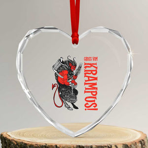Horror Christmas Gruss Vom Krampus Heart Crystal Glass Ornament TS09 Transparent Glass 3'' Heart Print Your Wear