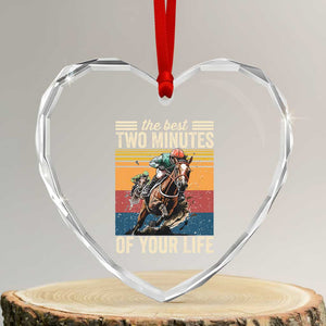 Horse Race Derby Heart Crystal Glass Ornament The Best Two Minutes Of Your Life TS11 Transparent Glass 3'' Heart Print Your Wear