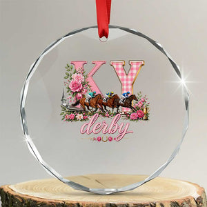 Horse Racing KY Derby Day Vibes Crystal Glass Ornament This is My Derby Day Dress TS10 Transparent Glass 3'' Circle Print Your Wear