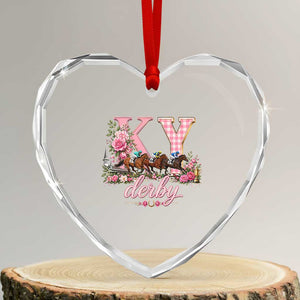 Horse Racing KY Derby Day Vibes Heart Crystal Glass Ornament This is My Derby Day Dress TS10 Transparent Glass 3'' Heart Print Your Wear