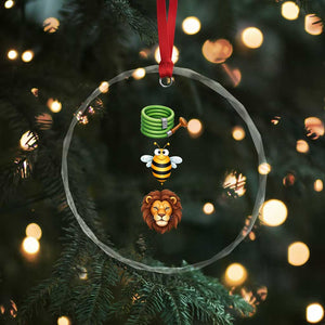 Hose Bee Lion Meme Slang Funny Sarcastic Pun Graphic Crystal Glass Ornament