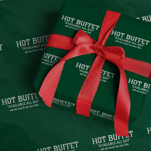 Hot Buffet Available All Day Wrapping Paper Roll Eat As Much As You Like TS10 Green Print Your Wear