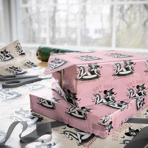 Hot Ghoul Summer Wrapping Paper Roll Retro Pin Up Witch Summerween Summer Beach Halloween Vibes