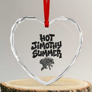 Hot Jimothy Summer Funny Viral Seattle Raccoon Graphic Heart Crystal Glass Ornament Viral Trash Panda Meme