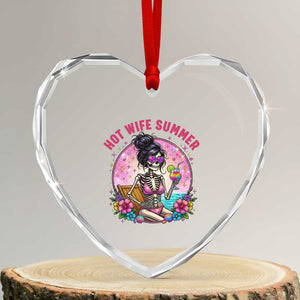 Hot Wife Summer Heart Crystal Glass Ornament Funny Newlywed Skeleton TS14 Transparent Glass 3'' Heart Print Your Wear