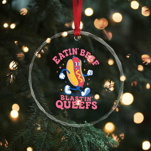 Hotdog Eatin Beef Blastin Queefs Inappropriate Crystal Glass Ornament Funny Cringe Offensive Humor