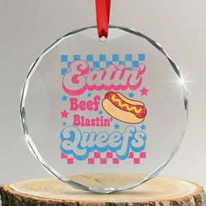 Hotdog Eatin Beef Blastin Queefs Inappropriate Crystal Glass Ornament Retro Groovy Hotdog Meme Funny Cringe Offensive Humor