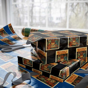 Houses and Humans Fantasy Tabletop Game Wrapping Paper Roll Retro RPG Dragons Board Game Roleplay Fans TS02 Black Print Your Wear