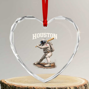 Houston Astronaut Baseball Player Heart Crystal Glass Ornament Clutch City TS10 Transparent Glass 3'' Heart Print Your Wear