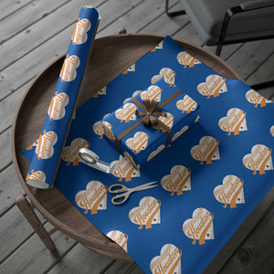Houston Clutch City Wrapping Paper Roll Baseball Heart Varsity Script Vintage Sports Fans TS10 Blue Print Your Wear