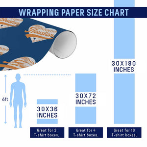 Houston Clutch City Wrapping Paper Roll Baseball Heart Varsity Script Vintage Sports Fans TS10 Print Your Wear