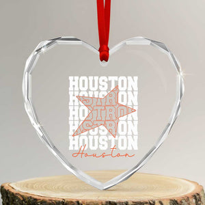 Houston Sport Baseball Fans Heart Crystal Glass Ornament US State Vintage Graphic TS10 Transparent Glass 3'' Heart Print Your Wear
