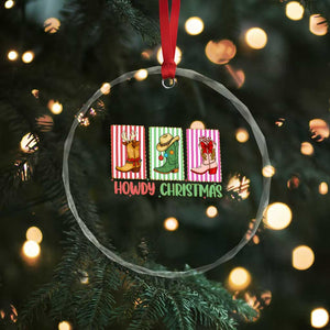 Howdy Christmas Cowboy Boots Western Pride Crystal Glass Ornament TS12 Print Your Wear