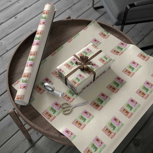 Howdy Christmas Cowboy Boots Western Pride Wrapping Paper Roll TS12 Beige Print Your Wear