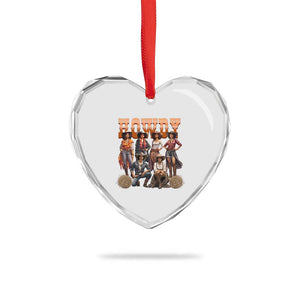 Howdy Melanin Cowgirl Heart Crystal Glass Ornament Black History Western Rodeo Texas TS02 Print Your Wear