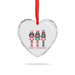 Howdy Nutcracker Cowgirl Christmas Western Country Heart Crystal Glass Ornament TS14 Print Your Wear