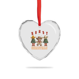 Howdy Xmas Heart Crystal Glass Ornament Cowboy Cactus Xmas Tree TS09 Print Your Wear