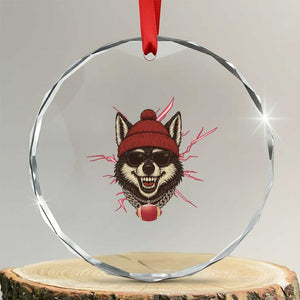 Howling Wolf Spirit For The Midwest Football Fan Crystal Glass Ornament TS12 Transparent Glass 3'' Circle Print Your Wear