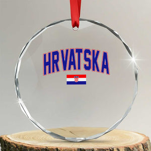 Hrvatska Flag Crystal Glass Ornament Croatia Vintage Zagreb Croatian Jersey Retro