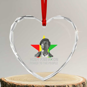 Huey P.Newton Power To The People Heart Crystal Glass Ornament Black Panther Party Black History Month TS11 Transparent Glass 3'' Heart Print Your Wear