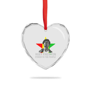 Huey P.Newton Power To The People Heart Crystal Glass Ornament Black Panther Party Black History Month TS11 Print Your Wear